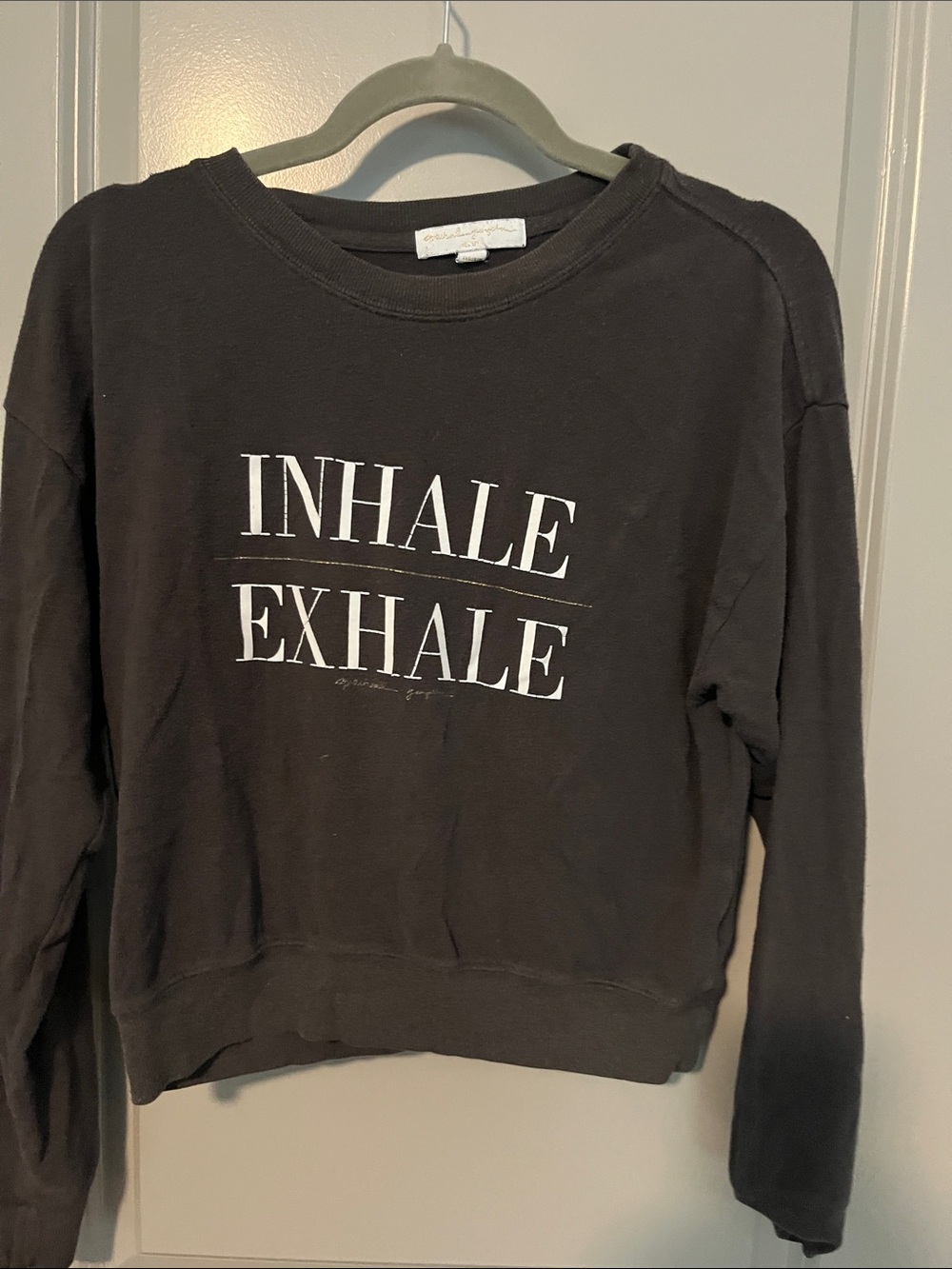 Spiritual gangster INHALE EXHALE Black Graphic Sweatshirt